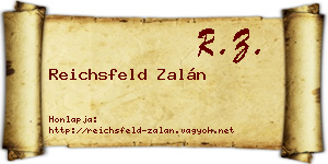 Reichsfeld Zalán névjegykártya